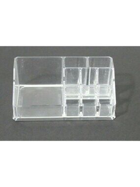 Clear Acrylic Multi-Compartment Desk Organizer For Office Supplies Makeup Brushe